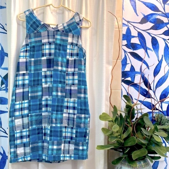 Talbots Dresses & Skirts - Women’s Talbots Petites Fully Lined Madras Patchwork Sleeveless Dress Size 6p